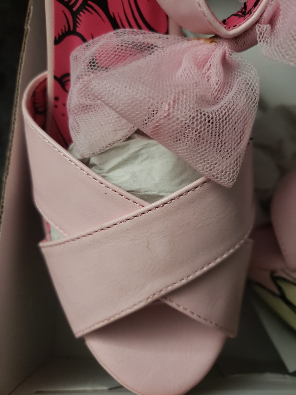 Iron Fist Pink Zombie Platform Sandals with Tulle Bows Extremely Rare Size 10 - Picture 5 of 13